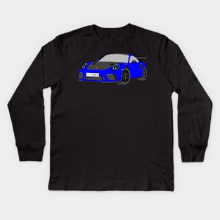 Porsche GT3 RS car selfmade blue Kids Long Sleeve T-Shirt